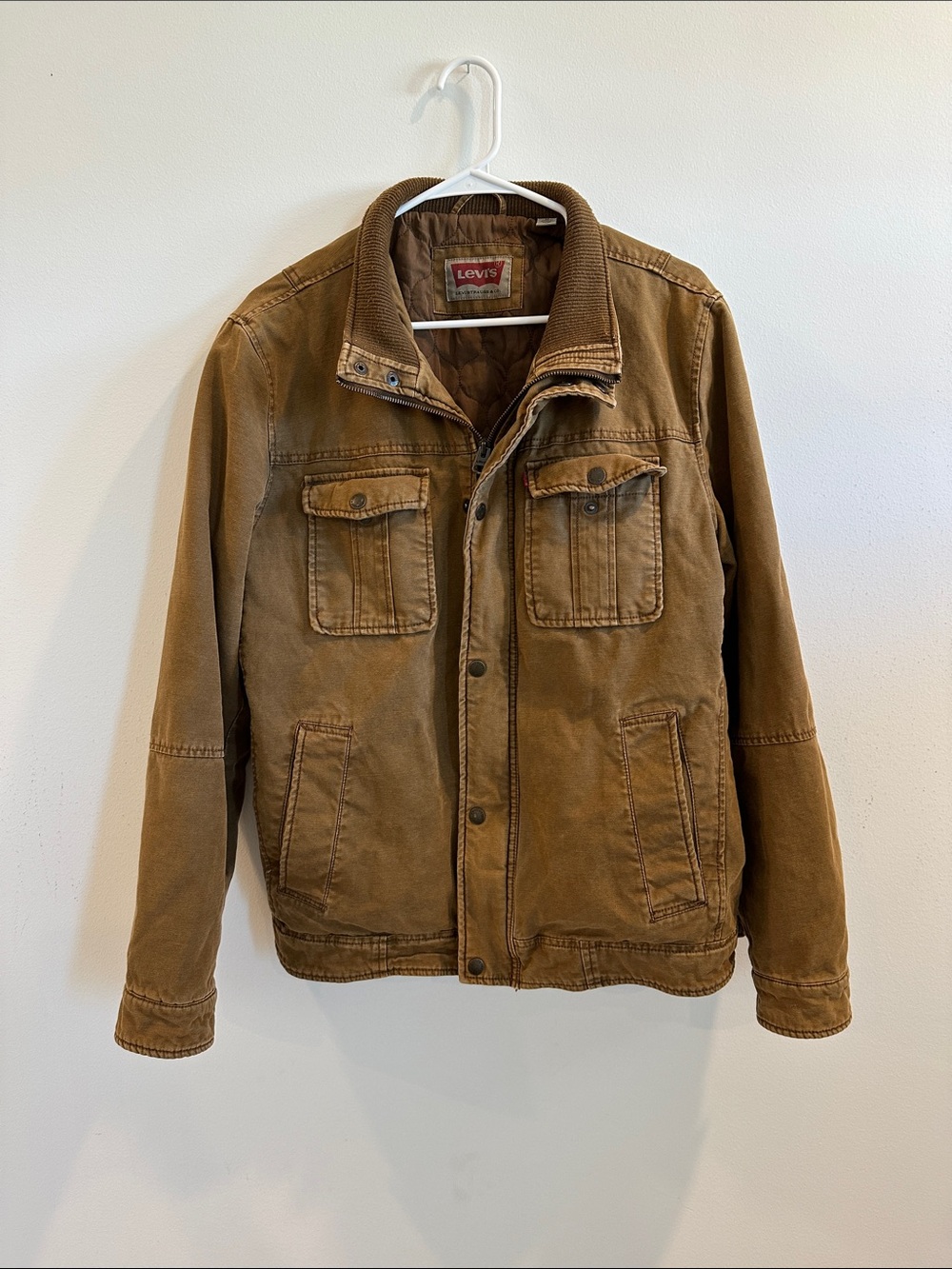 Levi's Men's Brown Canvas Field Jacket with Quilted Lining
